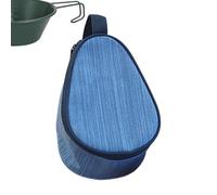 Bsbkoj Camping Tableware Storage Case, Outdoor Camp Cutlery Bowl Bag, Camp Kitchen Equipment Backpacking Organizer, Oxford Cloth, 20x14x10cm, Grey, Navy Blue, Travel, Camping, Purplish Blue, Se