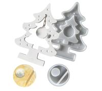 Bsbkoj Candle Holder Mould, Christmas Tree Resin Moulds, 2 Pieces Concrete Mould Art Craft Table Decoration Room Party Festive Table Decoration