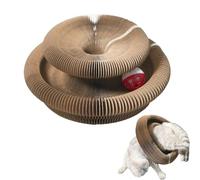 Bsbkoj Cat Scratch Pad, Round Cat Accordion Toy, Interactive Cat Scratcher Ramp, Foldable Cat Cardboard Toys, Cat Toy with Bell Ball, Indoor Cat Boredom Relief, Sturdy Cat Scratcher for Pets