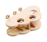 Bsbkoj Cat Scratching Toy, Wooden Mole Whack Game Pussy Scratcher Board, 11.02 x 8.27 Inches, Ideal for Small, Medium, and Large Cats, Indoor and Outdoor Use for Backyard, Bedroom