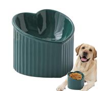 Bsbkoj Ceramic Cat Food Bowl | Ceramic Inclined Pet Water Bowl | Elevated Heart Shape Slanted Cat Dish, Shallow Porcelain Pet Feeder for Small To Medium Cats