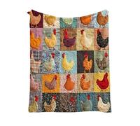 Bsbkoj Chicken Blanket | Foldable Flannel Breathable Soft Duvet - Rooster Throw Blanket for Family Friends Picnic Bed Indoor Home Bedroom Birthdays Home Gift
