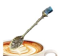 Bsbkoj Crystal Spoon for Coffee, Crystal Teaspoon - Vintage Crystal Alloy Spoon, Crystal Raw Stone Spoon, Coffee Teaspoon, Drink Stirring Spoon for Espresso, Coffee, Tea, Dessert