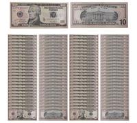 Bsbkoj Dollar Bill Banknote, Movie Props Fake Currency, 5.91x2.44 Inches Realistic Simulation Stack, Compact Pretend Money Set, 100 Pieces White, for Play Travel Photo Shoots Parties