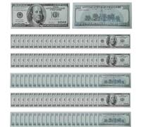 Bsbkoj Dollar Bill Banknote, Movie Props Fake Currency, 5.91x2.44 Inches Realistic Simulation Stack, Compact Pretend Money Set, 100 Pieces White, for Play Travel Photo Shoots Parties