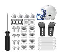 Bsbkoj Football Repair Set, 31 Pieces Visor Clips, Screws Replacement Parts, American Football Hardware Set, Adapter for Beginners, Adults, Men and Women, for Garden and Outdoor Sports