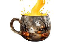 Bsbkoj Halloween Mugs | Party Accessories & Beverages | Ghost on Haunted Path Tea Mug | for Kitchen Countertop, Home, Milk, Ice, Water, Juice, Latte and