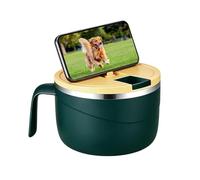 Bsbkoj Instant Noodle Bowl,with Flat Draining Hole Insulated Anti-Burning Bowl,with Lid and Handle Stainless Steel Lined Salad Bowl - For Breakfast, Soup