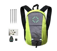 Bsbkoj LED Light Up Backpack | Outdoor Bike Backpack with Wireless Remote Control - High Visibility with Flashing Light, USB Rechargeable Bag for Safe Driving, Yellow, Se référer au descriptif, Refer