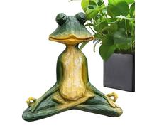 Bsbkoj Meditating Frog Figurine, Zen Yoga Garden Statue, 5.91x1.97x5.71 Inches Creative Resin, Animal Decor Collectible for Ornament, Animal Decor Collectibles