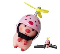 Bsbkoj Motorcycle Handlebar Toy, Handlebar Animals, Adorable Animal with Helmet Handlebar Ornament, Cute Pig Ornaments, Motorcycle Handlebar Decorations