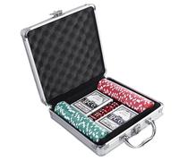 Bsbkoj Poker Chips Set, Grade Poker Kit with Aluminium Case, 7.87 x 2.76 x 2.36 Inches/8.07 x 8.07 x 2.76 in Professional Card Game Chips for Texas Hold'em, Blackjack, Club Tournaments
