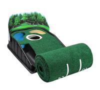 Bsbkoj Putting Green Mat, Golf Putting Mat, Golf Practice Training Aid Mat, Velvet Golf Accessories for Indoor and Outdoor Use with Solid Wood Base and Automatic Ball Return for the