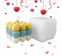 Bsbkoj Rose Mould Made of Silicone - Candle Making Accessories 3D Rose Cube Mould, Aromatherapy Plaster Mould, for Plaster Ornaments Resin Crafts Home Decoration Family Friends Holiday Parties and
