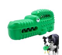 Bsbkoj Rubber Alligator Dog Toy, Stable Squeaky Dog Chew Game, Portable Interactive Pet Training Toy for Aggressive Chewers, 6.3 x 2.36 x 2.76 inches, Red Green