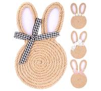 Bsbkoj Set of 4 Coasters - 4 Pieces Easter Non-Slip Heat Resistant | Spring Coasters Coffee Table Decor for Kitchen, Living Room, Farmhouse, Office, Move-In Party, Drinks, Tea