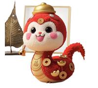 Bsbkoj Snake Stuffed Animal, Cute 11-Inch Copper Plush Mascot, 3D Chinese Toy, Soft Stuffed Animals for Spring Festival, Lunar New Year, of the Snakes Decoration Gift