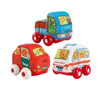 Bsbkoj Soft Toy, Fabric Vehicle Toy, Washable Cartoon Truck, Ambulance Taxi Model, Safe Soft, Size 4.33x3.94x3.54in, Ideal for Boys and Girls Aged 0-7 Years Old.