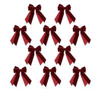 Bsbkoj Velvet Bows - 10 Pieces Reusable Reinforced Thickness Adjustable Decoration Bow Ornament | For Indoor & Outdoor Use, Home, Parties, Christmas, And