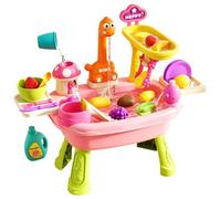 Bsbkoj Water Activity Table - Cute Dinosaur Faucet Play Food Accessories | Sensory Activity with Running Water | for Boys Girls Cognitive Development Early Education Interaction