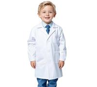 BSBUY Child's White Lab Coat, 4 Pcs Unisex Kid Scientist/Doctor Costume, Cotton/Polyester Blend, Machine Washable, XL