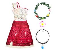 BSBUY Girls Moana Costume Princess Adventure Outfit, Princess Costume Kids Ocean Shell Princess Dress, Princess Costume Kids One Shoulder Moana Dress, Halloween Christmas Birthday Fancy Dress Up(140)