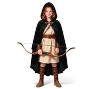 BSBUY Gothic Hooded Cape Unisex Steampunk Hooded Cloak Medieval Costume Cloak Renaissance Irregular Hem Cape Vampire Witch Wizard Robe Hooded Cape for Halloween Carnival Fancy Dress Costume(Black)