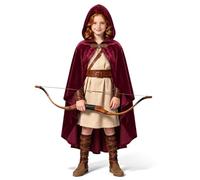 BSBUY Gothic Hooded Cape Unisex Steampunk Hooded Cloak Medieval Costume Cloak Renaissance Irregular Hem Cape Vampire Witch Wizard Robe Hooded for Halloween Carnival Fancy Dress Costume(Jujube Red)