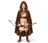 BSBUY Gothic Hooded Cape Unisex Steampunk Hooded Cloak Medieval Costume Cloak Renaissance Irregular Hem Cape Vampire Witch Wizard Robe Hooded Cape for Halloween Carnival Fancy Dress Costume(Brown)