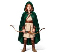 BSBUY Gothic Hooded Cape Unisex Steampunk Hooded Cloak Medieval Costume Cloak Renaissance Irregular Hem Cape Vampire Witch Wizard Robe Hooded Cape for Halloween Carnival Fancy Dress Costume(Green)