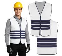 BSBUY Hi Vis Vests for Men Women High Visibility Reflective Safety Vest Reflective Security Jacket Waistcoat high Vis Vest with Zipper for Running Cycling Camping Hiking Build Oudoor Work(L)
