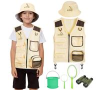 BSBUY Kid Explorer Kit Outdoor Adventure Set 6PCS Kid Explorer Costume Kit Bug Hunting Costume Outdoor Educational Kit Camping Adventure Dress Outfits for Dress up and Role Play