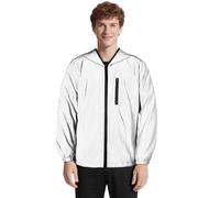 BSBUY Mens Reflective Cycling Jacket Totally Reflective Silver Hi Vis Jacket with Hood Women High Visibility Running Coat Hooded Waistcoat Reflective Tape Workwear Top for Night Outdoor Jogging Hiking
