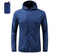BSBUY Mens Waterproof Jackets Lightweight Rain Jacket Packable Hooded Rain Coats Fast Dry Raincoat Windproof Shell Jacket with Storage Bag and Pocket Solid Color Pullover Top for Travel Hiking Camping