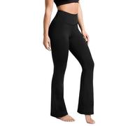 BSBUY Women's Bootcut Yoga Pants Flared Leggings High Waist Bootleg Trousers Ladies Bootleg Boot Cut Pants Yoga Trousers Gym Flare Trousers Workout Sports Leggings Compression Leggings(Black-M)