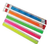 BSC 30cm 12inch Coloured Rules, Pack of 5, Plastic Straight Flexible Colour Transparent Rulers, Rulers for School Office Home Use, ZOFAX Black Ball Pen