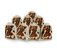 BSCKKDMN 8 Pack Cotton Drawstring Bags, Abstract Cow Skin Linen Gift Bags Storage Bag Reusable Gift Pouches Sachet for Jewelry Party Favors Wrapping DIY Christmas Gifts Candy Bags 4.9x6.7 Inches