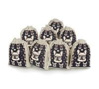 BSCKKDMN 8 Pack Cotton Drawstring Bags, I Love French Bulldog Linen Gift Bags Storage Bag Reusable Gift Pouches Sachet for Jewelry Party Favors Wrapping DIY Christmas Gifts Candy Bags 4.9x6.7 Inches
