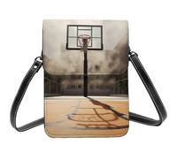 BSCKKDMN Amazing Basketball Court Small Crossbody Bags For Women Cell Phone Purse Pu Leather Wallet Bag With Shoulder Strap