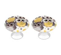 BSCKKDMN Animal Cartoon Owls Cute Kitchen Cabinet Knobs Round Drawer Dresser Knob Pulls Decor with Screws Dresser Drawers Knobs for Home Office Kitchen