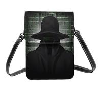 BSCKKDMN Black Hat Dark Side Hacker Small Crossbody Bags For Women Cell Phone Purse Pu Leather Wallet Bag With Shoulder Strap