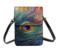 BSCKKDMN Colored Peacock Small Crossbody Bags For Women Cell Phone Purse Pu Leather Wallet Bag With Shoulder Strap