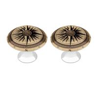 BSCKKDMN Compass Wind Road Map Kitchen Cabinet Knobs Round Drawer Dresser Knob Pulls Decor with Screws Dresser Drawers Knobs for Home Office Kitchen