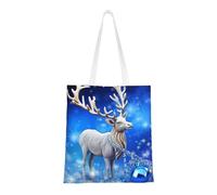 BSCKKDMN Cute Cartoon Penguin Tote Bag For Women,Canvas Shoulder Bags With Pockets Shopping Bag Cute Reusable Grocery Bags, Crystal Reindeer Christmas, One Size
