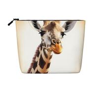 BSCKKDMN Cute Giraffe Makeup Bag For Women, Waterproof Linen Travel Cosmetic Case Lightweight Zipper Travel Toiletry Bag Organizer Makeup Brushes Storage Bag