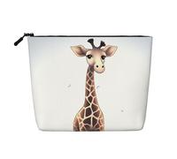 BSCKKDMN Cute Giraffe Makeup Bag For Women, Waterproof Linen Travel Cosmetic Case Lightweight Zipper Travel Toiletry Bag Organizer Makeup Brushes Storage Bag