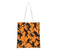 BSCKKDMN Cute Horse Tote Bag For Women,Canvas Shoulder Bags With Pockets Shopping Bag Cute Reusable Grocery Bags, Black Gibbon Monkey, One Size