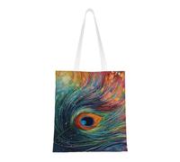 BSCKKDMN Cute Horse Tote Bag For Women,Canvas Shoulder Bags With Pockets Shopping Bag Cute Reusable Grocery Bags, Colored Peacock, One Size