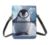 BSCKKDMN Cute Penguins Baby Taking Small Crossbody Bags For Women Cell Phone Purse Pu Leather Wallet Bag With Shoulder Strap