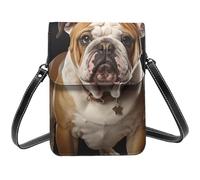 BSCKKDMN English-Bulldog Small Crossbody Bags For Women Cell Phone Purse Pu Leather Wallet Bag With Shoulder Strap